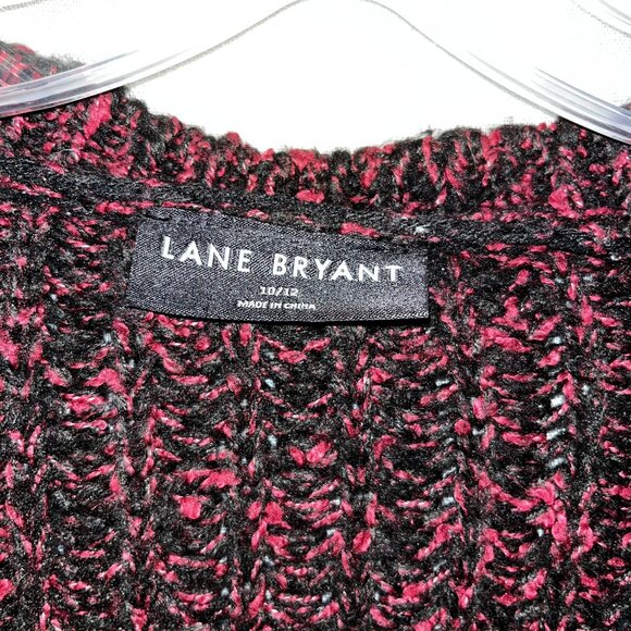 Lane Bryant v-neck stripe chunky knit sweater 10/12 - Picture 3 of 5